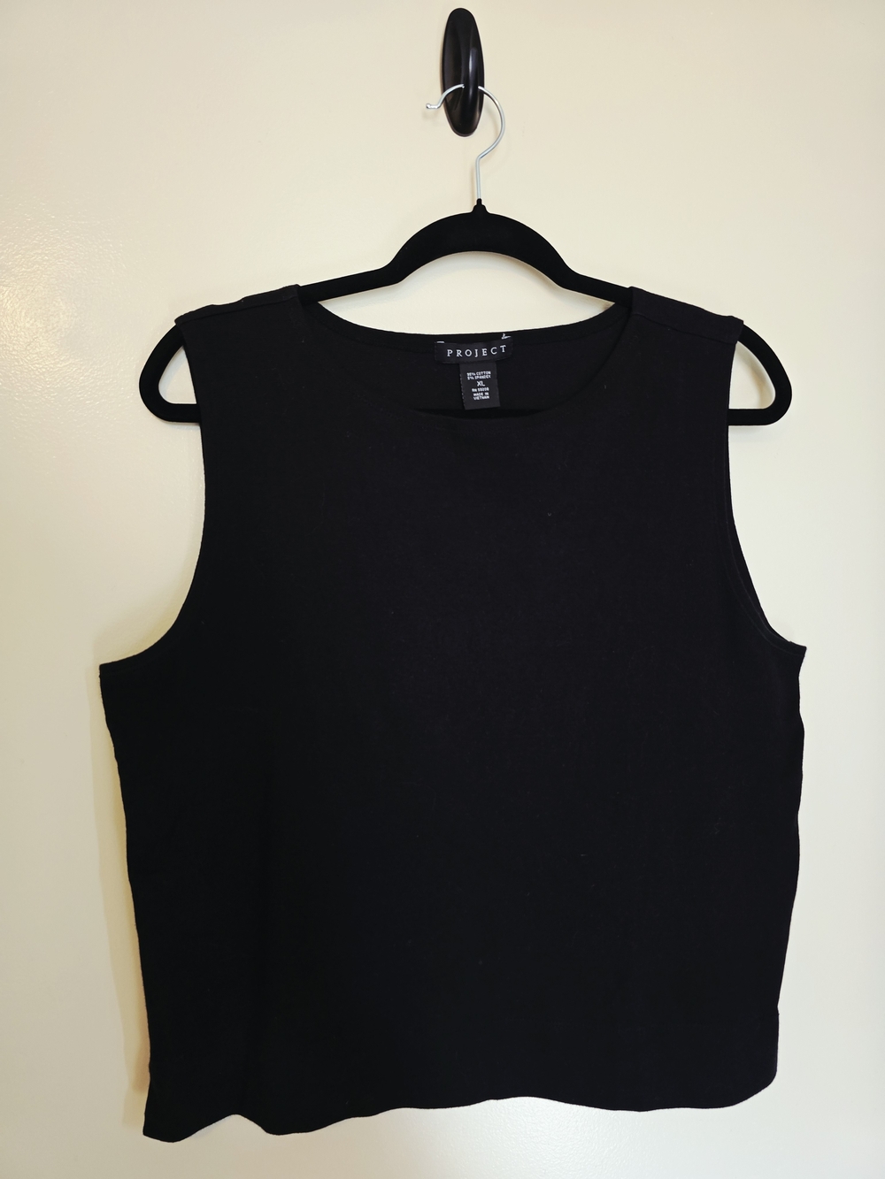 PROJECT Black Sleeveless Stretch Knit Crop Tank Top XL